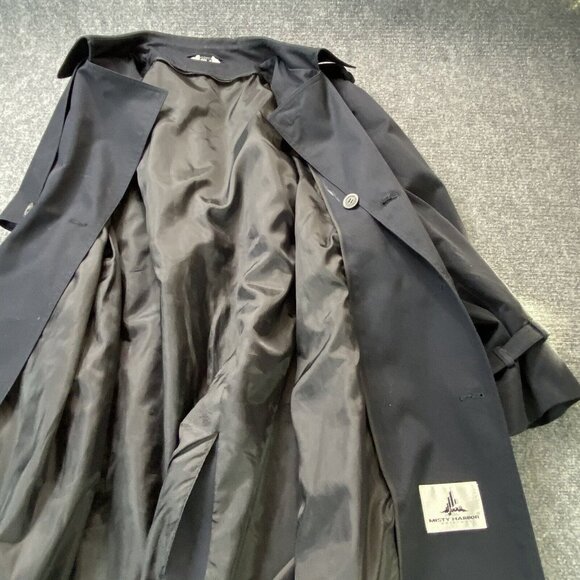 Vtg‎ Misty Harbor Trench coat Men’s 44 Reg Blue Removable Liner Belt All Weather - Picture 6 of 16